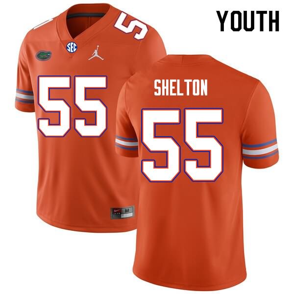 Youth NCAA Florida Gators Antonio Shelton #55 Stitched Authentic Nike Orange College Football Jersey NIS3165ZS